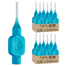 TePe 緹碧 I型普通刷毛牙間刷 3號 0.6mm S, 6支, 2盒