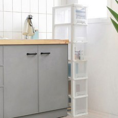 보노하우스 모던 슬림 틈새 서랍장 6단, 투명, 1개