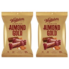 Whittaker's 迷你杏仁牛奶巧克力, 180g, 2袋