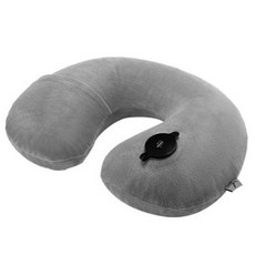 高級按壓式充氣頸枕, 灰色