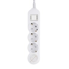 EcoPowerTap 過載保護4孔延長線 EPM-L304, 2m, 白色(延長線), 隨機出貨(安全蓋), 1個
