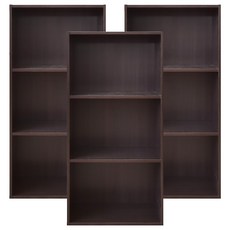 HOPMA 合馬家具 簡約三格櫃3件組 G-S383BK, 黑胡桃