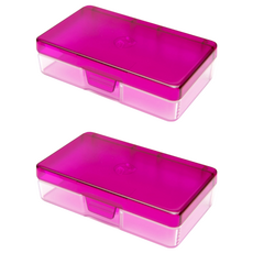 潔適康隨身盒, 無毒環保PC塑鋼材質, 時尚精緻, 小巧好帶, 直角扣開蓋設計, 浪漫紫, 2個