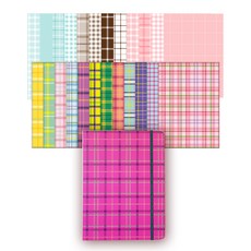 Iciel design 格紋6孔精裝手帳, 櫻桃, 1個