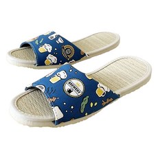 台灣犀利趴 i Slippers 小時光 真草蓆室內拖鞋 台灣棉布文青風, XL, 藍色, 1雙