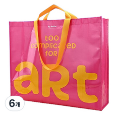 마켓감성 디자인 타포린백, 레드, 6개