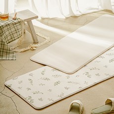 DECOVIEW Comfort 橄欖葉雙面緩衝廚房地墊, 米色 + 橄欖綠 + 紫色 + 棕色 + 米色