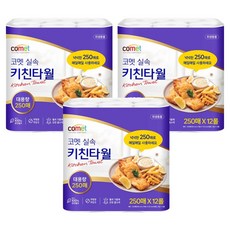 comet 多用途廚房紙巾 250張, 3包, 12捲