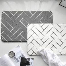 DECOVIEW 人字紋地墊, 木炭+米白色