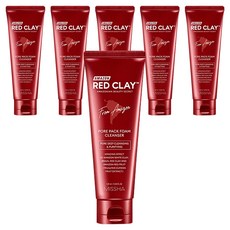 미샤 아마존 레드 클레이 앤 모공 팩 폼 클렌저, 120ml, 6개