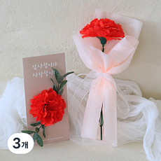 Scent Basket 人造花 感恩康乃馨 紅包袋 + 花束組合, 紅色, 3個