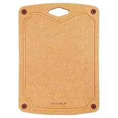 GOLD LIFE 高密度不吸水纖維砧板 取自美國FSC合法原木纖維 29.8x21.5x0.6CM, M, 菱形孔 木色, 1個
