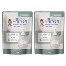 아이깨끗해 프리미엄 클린 비건 폼 핸드솝 무향 리필, 400ml, 2개