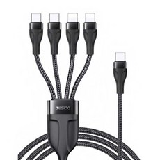 yesido 4合1 Type-C 接口充電線 4A, CA110, 1條