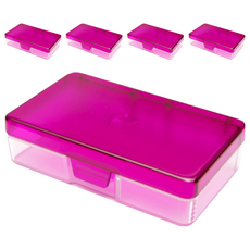 潔適康隨身盒, 無毒環保PC塑鋼材質, 時尚精緻, 小巧好帶, 直角扣開蓋設計, 浪漫紫, 5個