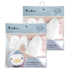 PUKU 藍色企鵝 紗布指套清潔刷 3個入, 2包