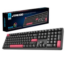 JOYTRON 超低噪音全尺寸USB有線薄膜鍵盤, 黑色, JTMK100, 製造商軸