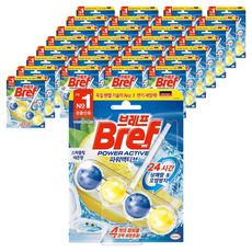 브레프 파워액티브 변기세정제 스파클링 레몬향, 50g, 30개