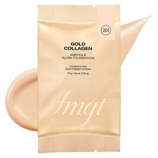 THE FACE SHOP 菲詩小舖 FMGT黃金膠原蛋白安瓶水光粉底霜補充蕊 15g, 1個, 201 Apricot Beige