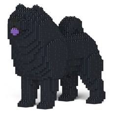 JEKCA 少毛鬆獅犬狗狗積木 S, 黑色, 1個