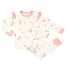 Maykids 女童蜜桃兔20支羅紋棉上下套裝