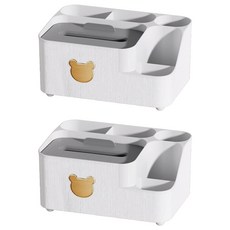 EDISH 桌面分格紙巾收納盒 2個, 顏色隨機, 1組