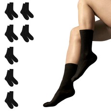 REETU Air Daily 中筒襪, 黑色, 7個