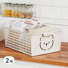 리템 곰돌이 바스켓 17L, 아이보리, 2개