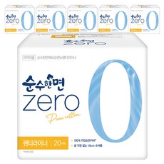 순수한면 제로 순면 뉴팬티라이너, 슈퍼롱, 20개입, 6개