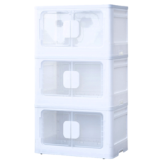 dayneeds 日需百備 SBD-605AWH-3 喬蒂雙門折疊收納箱 附輪, 白色, 3個