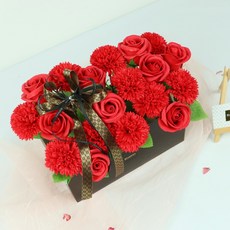 Bluehen 人造花籃禮盒, 紅色, 1組