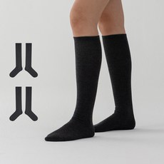 싹스탑 여성용 롱 무지 밴딩 니삭스 2켤레 세트