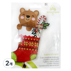 anagram 鋁箔氣球 Bearly 聖誕襪 SuperShape, 混合色, 2個