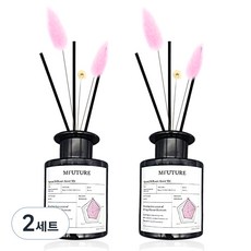 엠퓨처 프리미엄 화장실 실내 방향제 디퓨저 + 리드꽃 랜덤발송 2p 세트, 러브미, 150ml, 2세트