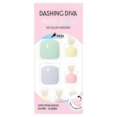Dashing Diva Magic Press 足部美甲片 24片組 - 粉彩糖果, 1組, 柔和的糖果