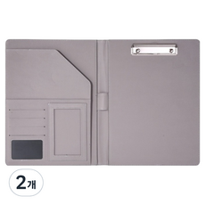 Toppia辦公用計算機簽核板文件夾, 2個, 皮革銀色