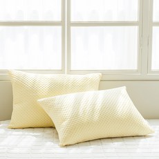 The Zari Kkotjam 奶油空氣水洗絎縫枕頭套