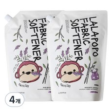 케이맘 랄라포포 유아용 섬유유연제 자작나무향 리필, 1.3L, 4개