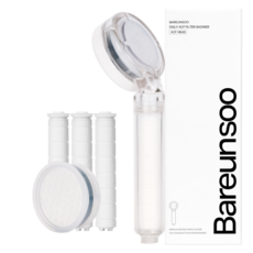 Bareun Soo 日常ACF過濾蓮蓬頭 + ACF補充濾芯3入組, 1套, 白色