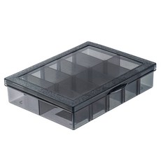 델리툴즈 투명 플라스틱 뚜껑 부품 수납 케이스 10칸 블랙 DL432301, 1개