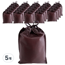 不織布束口袋防塵袋 12 x 15 cm 25入, 棕色, 5個