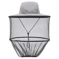 捷華 可拆卸防蚊罩登山帽 可調整鬆緊扣, 淺灰色