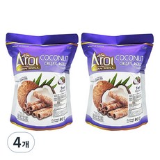 椰子捲心酥 芋頭口味, 4包, 80g