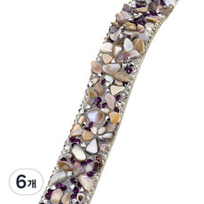 Misoroun 珠寶水鑽裝飾貼紙 3cm, 紫色線條, 6個