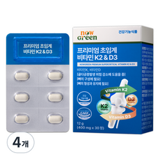 NowGreen 頂級超臨界維他命 K2 & D3 12g, 30錠, 4個