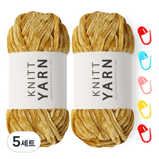 니뜨 허니 벨벳실 100g x 2p + 단수링 5p 세트, 머스터드 + 랜덤 발송, 5세트