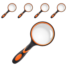 Bacogel 手柄放大鏡 橘色 75mm, 5個, 單一商品