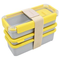 LocknLock 樂扣樂扣 DosiLock系列便當盒4件組, 黃色, 1組