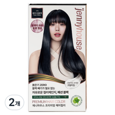 제니하우스 프리미엄 헤어컬러 염색약, 페이크블랙 1FK, 2개