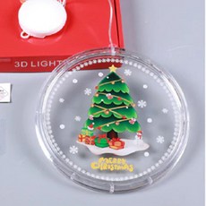 3D 吸盤式掛燈, 聖誕裝飾燈, 壓克力板+PS+LED, 22公分, 聖誕樹